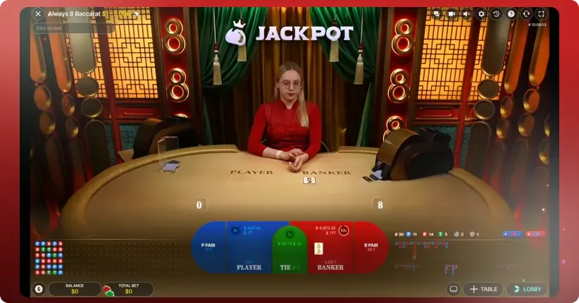 Always 8 Baccarat key features