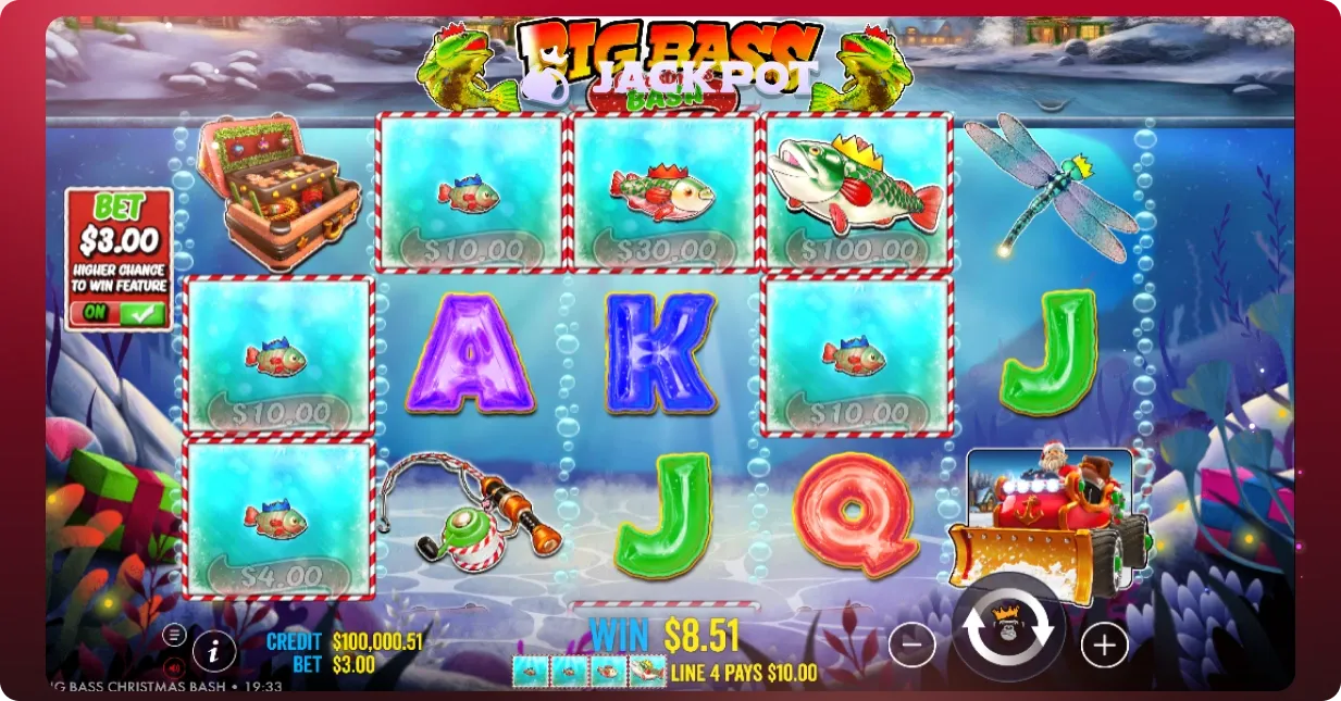 Big Bass Christmas Bash key features