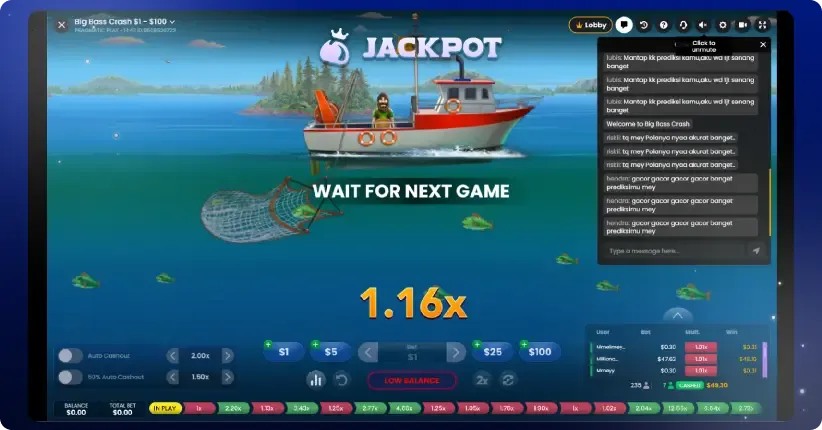 Big Bass Crash key features