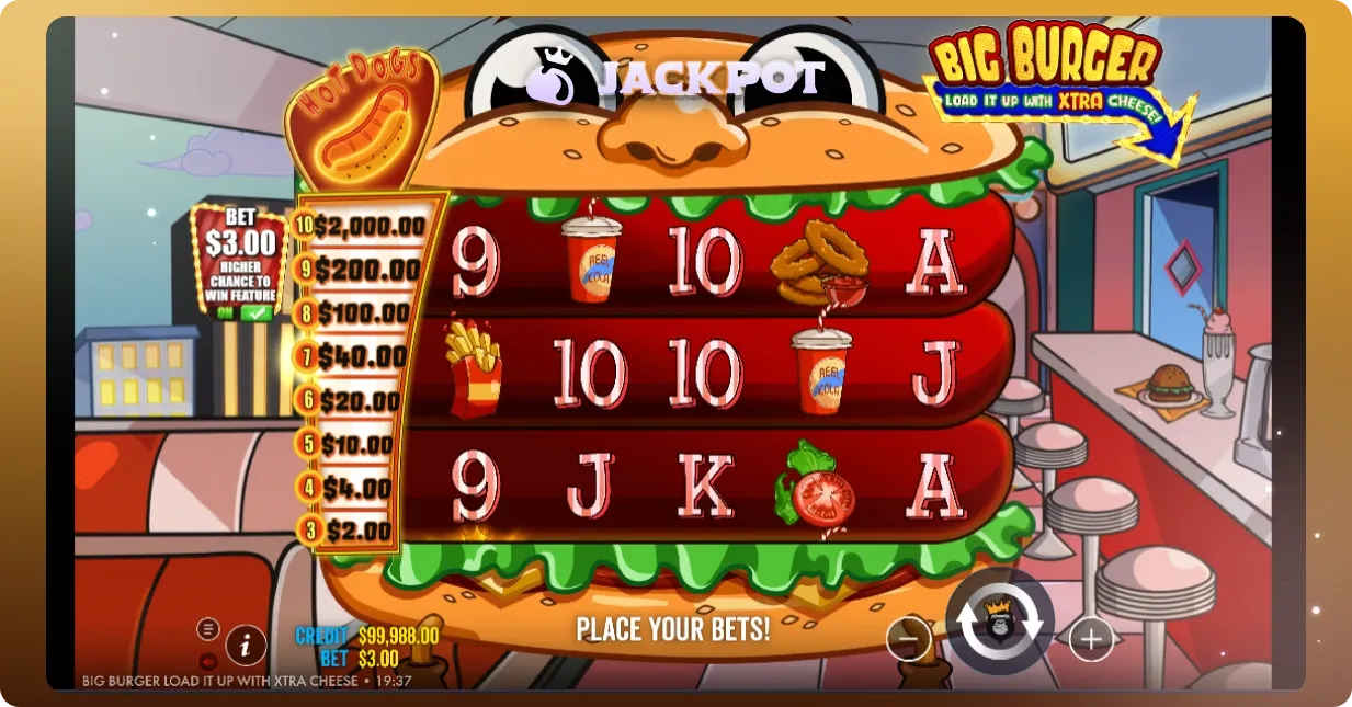 Big Burger Load it up with Xtra Cheese key features