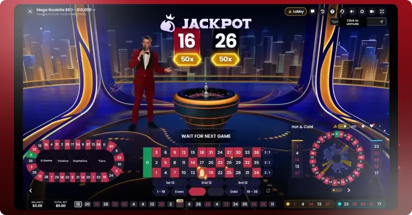 Mega Roulette key features