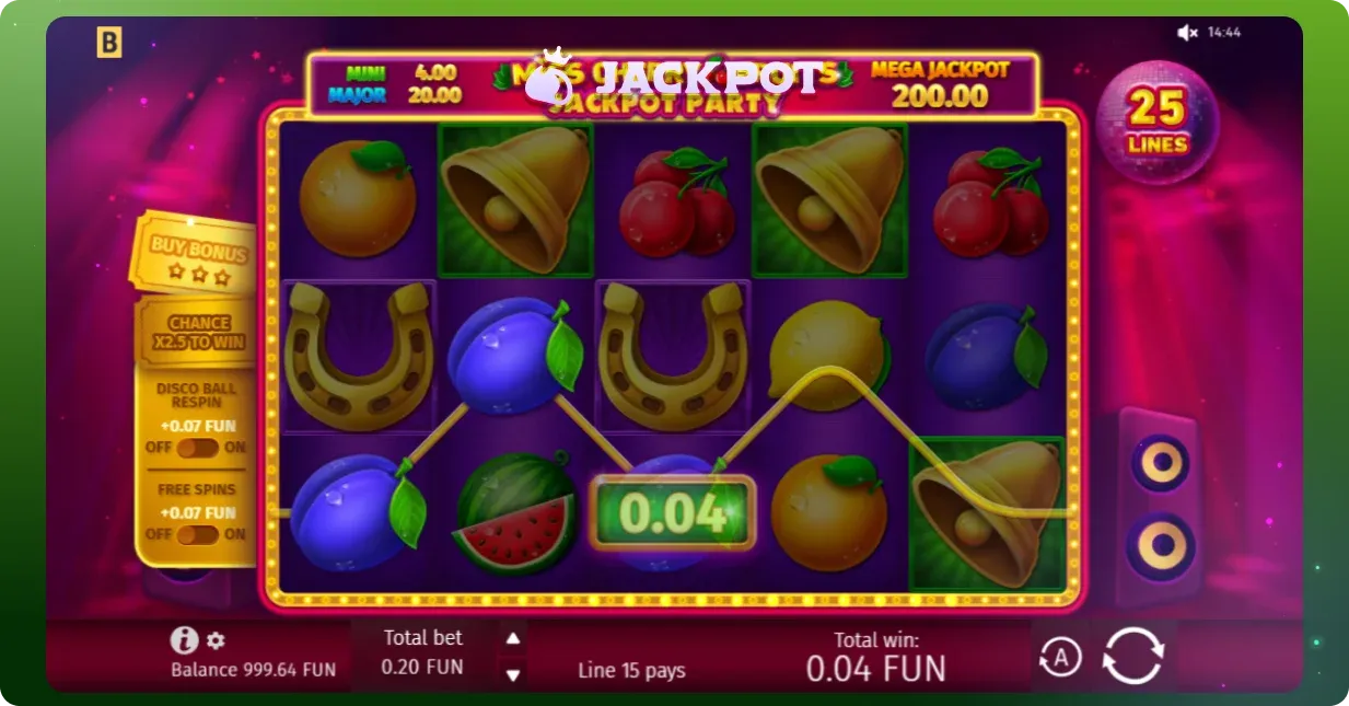 Miss Cherry Fruits Jackpot Party key features