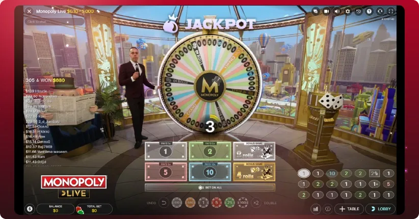 Monopoly Live key features