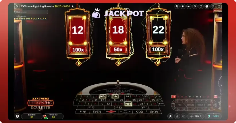 XXXTreme Lightning Roulette key features